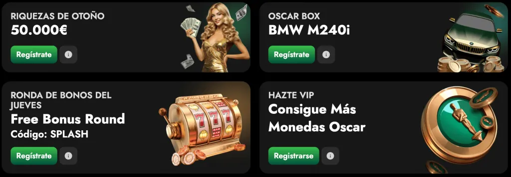 Bonos y promociones en OscarSpin Casino
